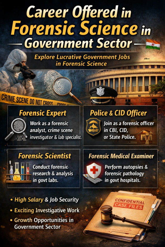 career offered in forensic science in government sector